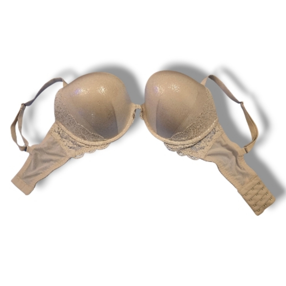 Victoria Secret Dream Angels Pushup Bra Size-34DDD Color- Shimmery Silver